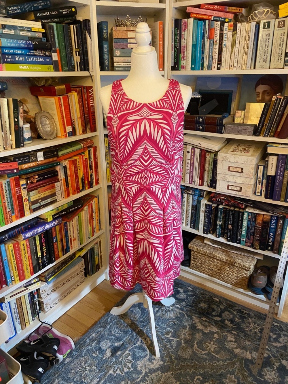 NWT INC International Concepts Pink and White Floral Party Dress - Size XL